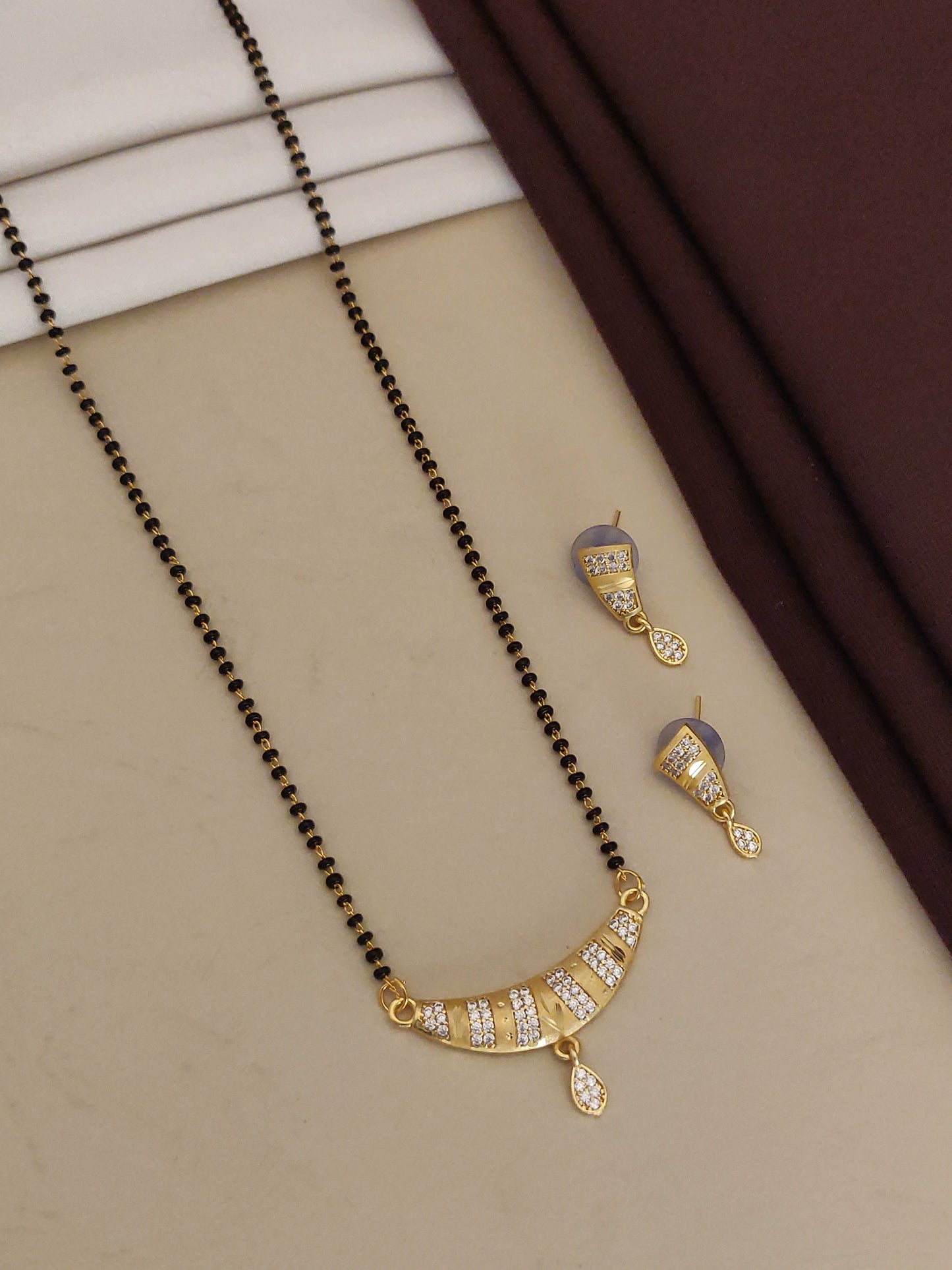 Forming Ad Diamond High Gold Plated Mangalsutra 3 Months Guarantee