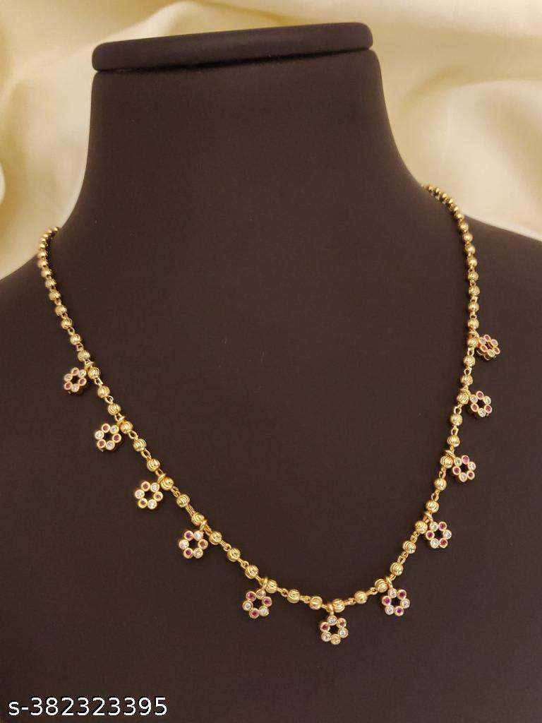 New Designer Premium Qullity High Gold Platwed Ad Diamond Fancy Chain For Girls
