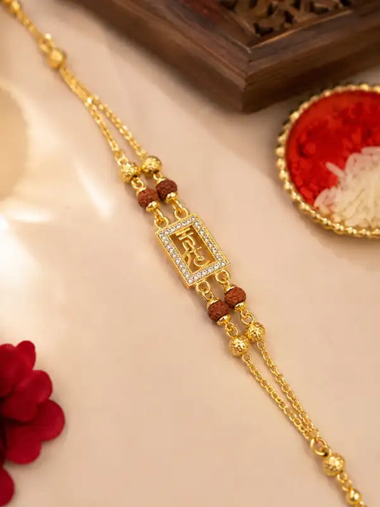 Premium Gold-Plated Shree Ram Designer Rakhi for Brother