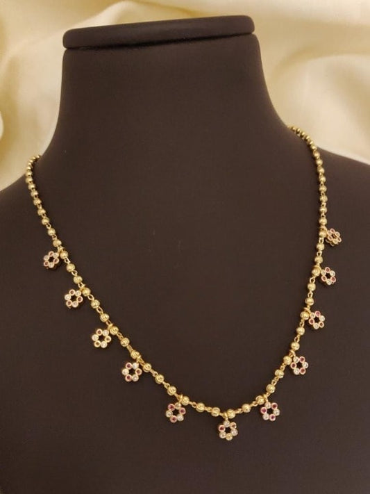 designer high  gold plated premium quality  2 tone ball chain