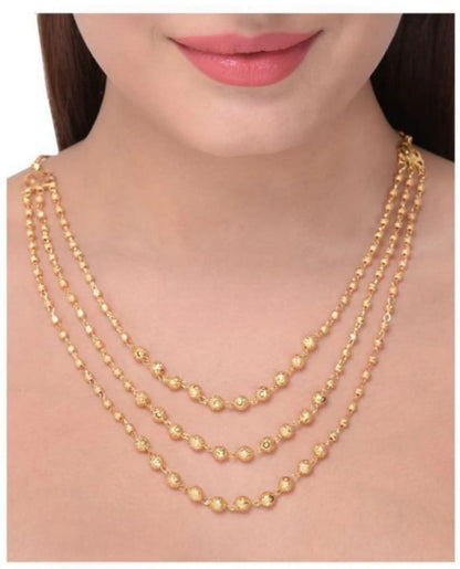 High Gold Plated 3 Leyer Ball Chain