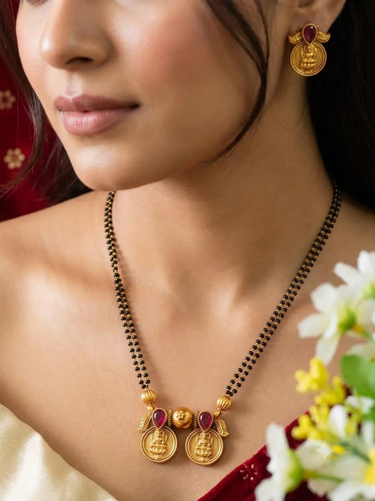 Micro Gold Plated Ad Diamond Antique Mangalsutra