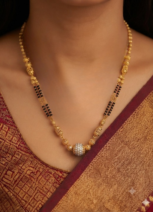 Traditional Elegance Diamond Studded Gold Mangalsutra