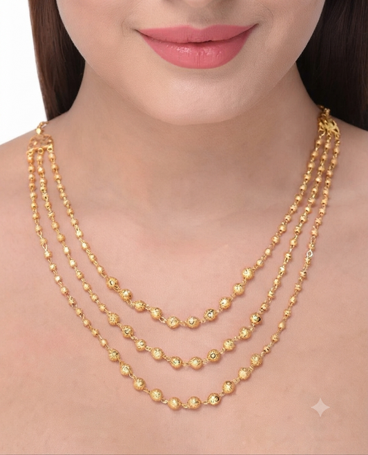 High Gold Plated 3 Leyer Ball Chain