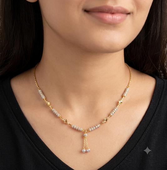 Stunning Diamond Micro Gold Plated Heart Chain