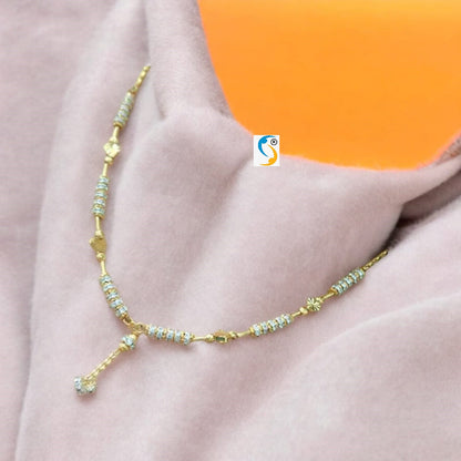 New Designer High Gold Plated Ad Diamond Studded Fancy Star Mangalsutra
