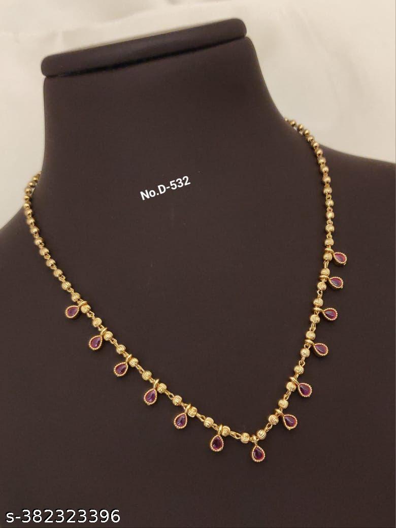 New Designer Premium Qullity High Gold Platwed Ad Diamond Fancy Chain For Girls