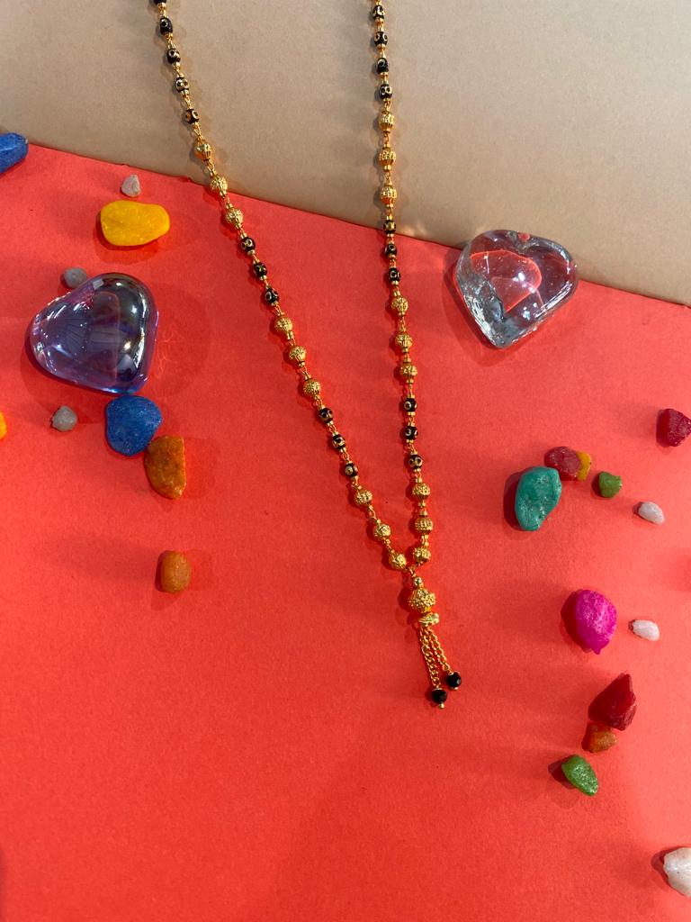 Micro Gold Plated Daily Wear Chain Cum Ball Mala