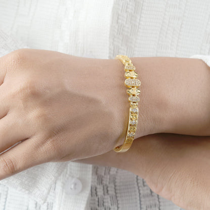 Designer Micro Gold Plated Ad Diamond Studded Fancy Bracelet