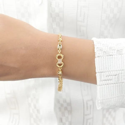 Micro Gold Plated Ad Diamond Studded Fancy Forming Bracelet For Women