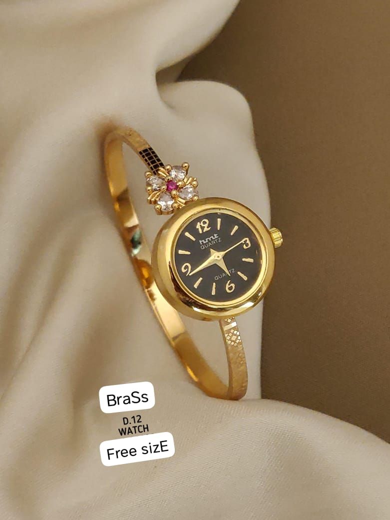 Micro Gold Plated And Diamond Studed Adjustable Fancy Flower Watch