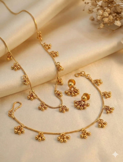 Anushka Minimal Gold Charm Set with Earring