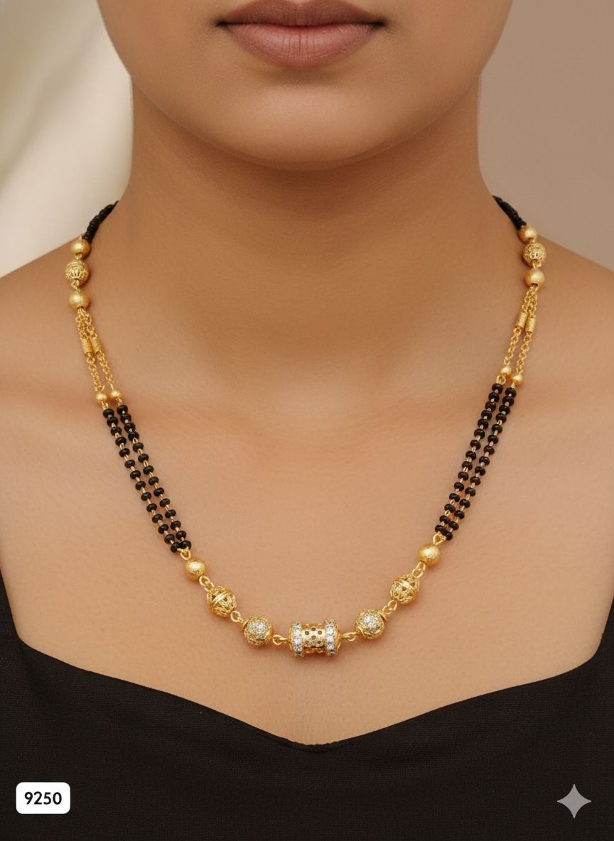 Micro Gold Plated Daily Wear And Diamond Mangalsutra For Women
