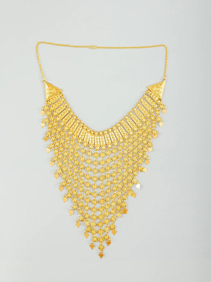 Micro Gold Plated Traditional Wear Classic Long Layered Necklace