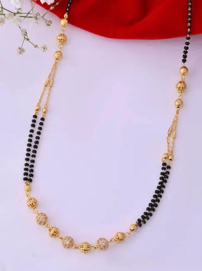 Daily Wear And Diamond Studded Fancy Ball Mangalsutra For Women