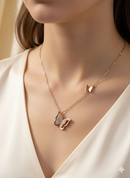 Rose Gold Plated  Daily Wear Stainless Steel Butterfly Fancy Chain