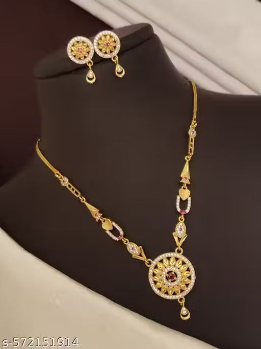 Sunara Royale Gold-Plated Pendant Necklace Set