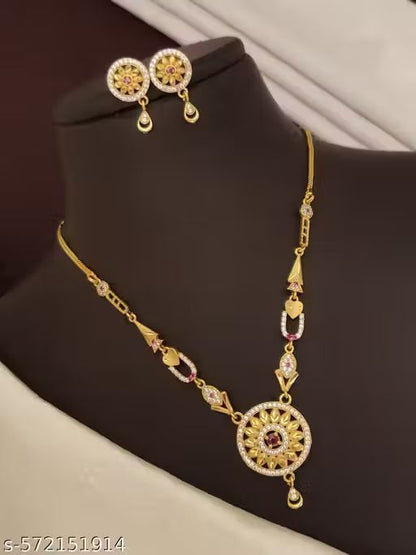 Sunara Royale Gold-Plated Pendant Necklace Set