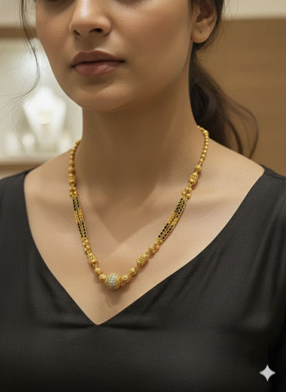 Traditional Elegance Diamond Studded Gold Mangalsutra