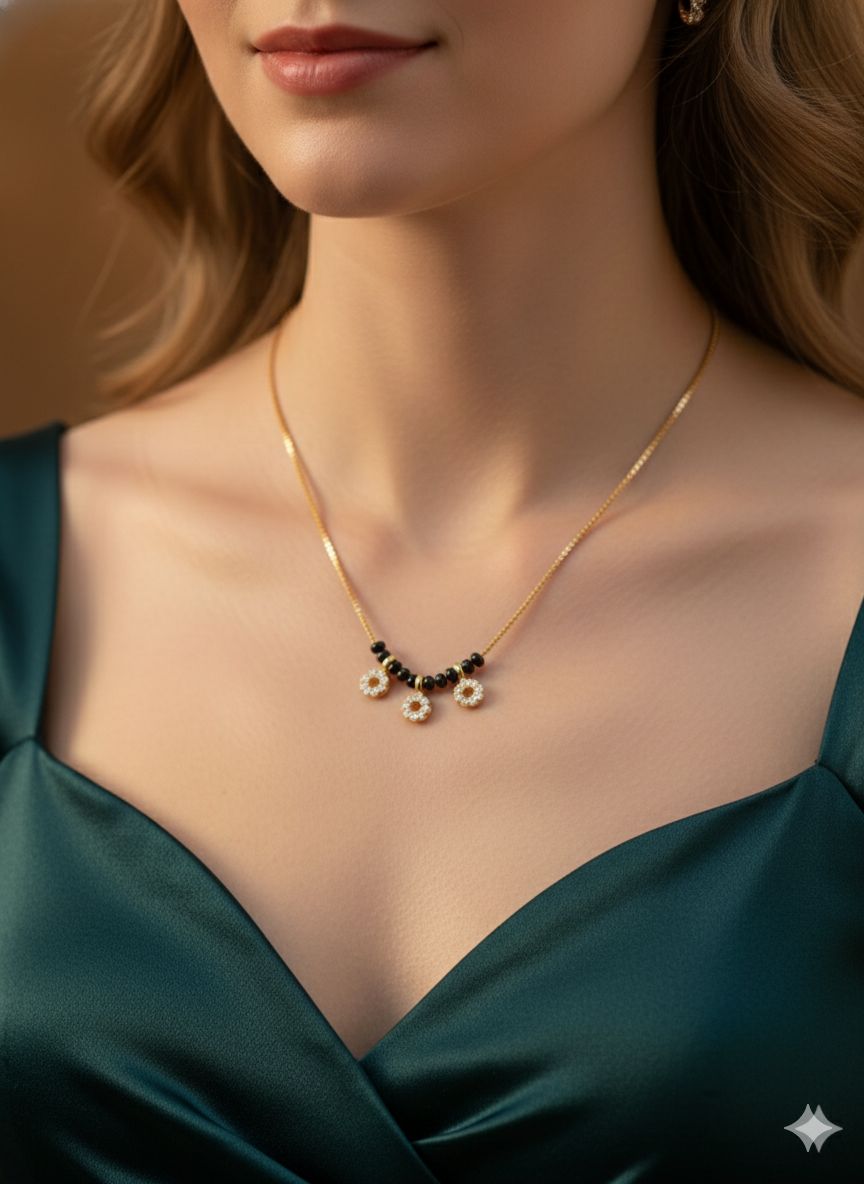Daily Wear Gold Plated And Diamond Mangalsutra For Women