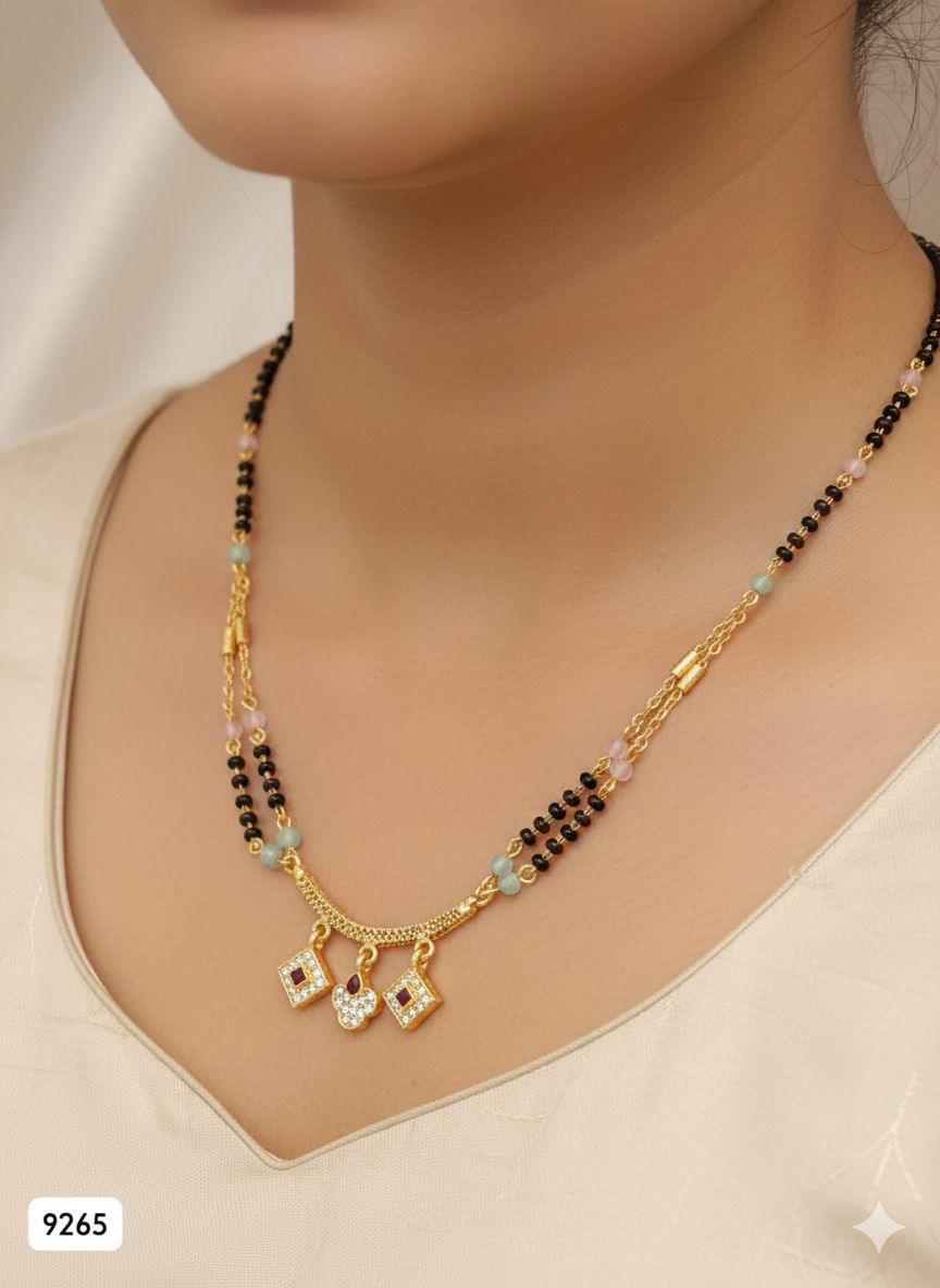Micro Gold Plated Dual Line Mangalsutra For Women