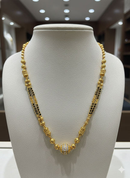 Traditional Elegance Diamond Studded Gold Mangalsutra