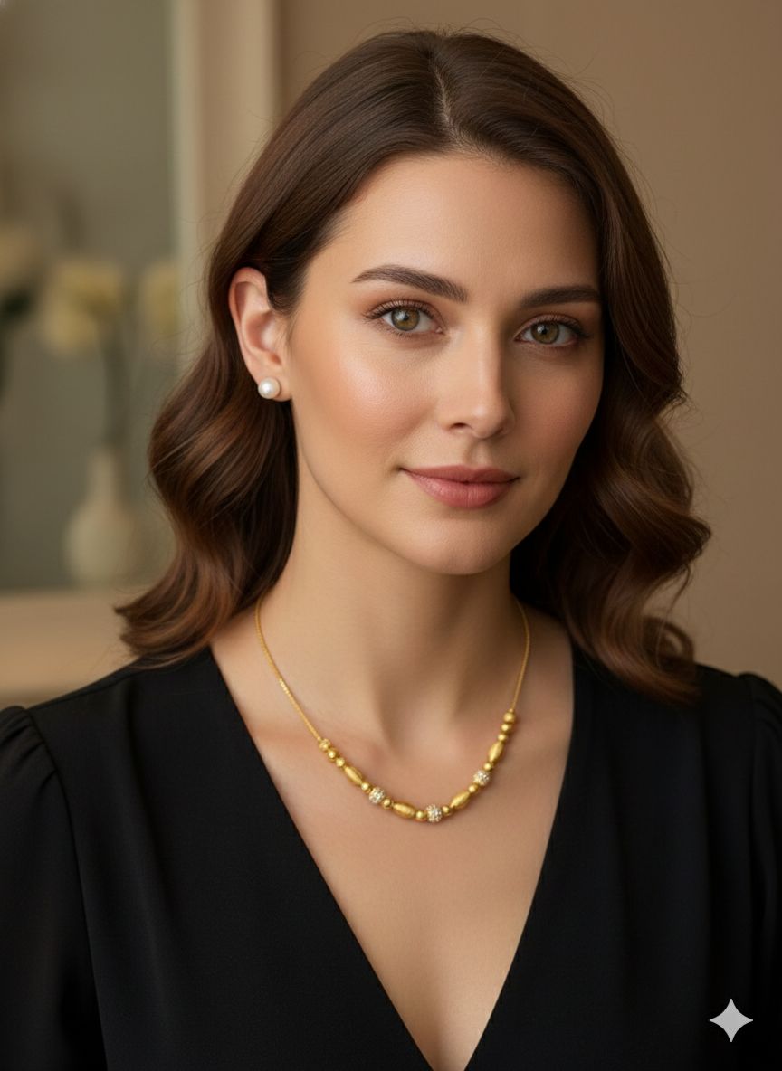 Elegant Micro Gold Plated Designer Bead Chain