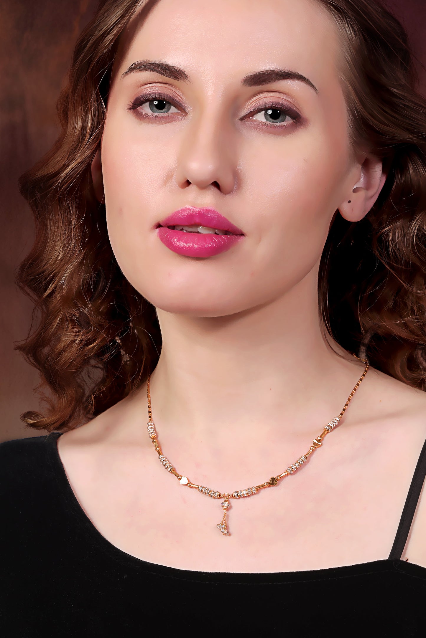 High Gold Plated Ad Diamond Studed Daily Wear Fancy  Star Chain
